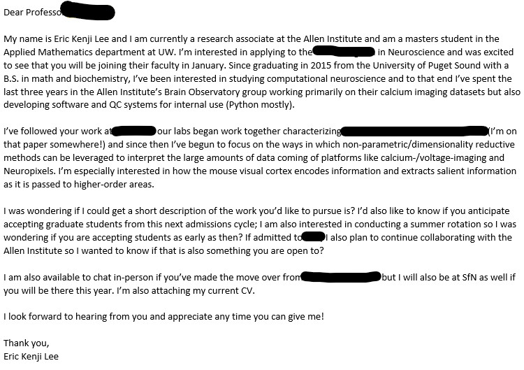 Sample PI email, 1