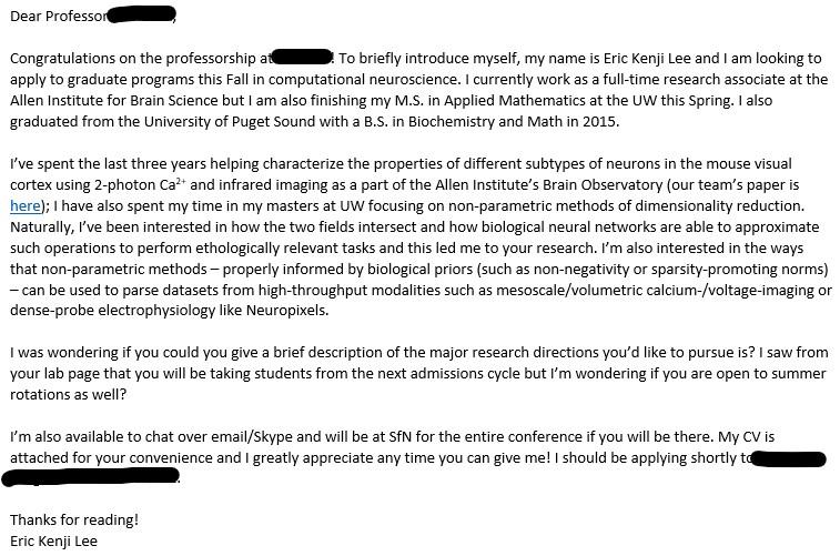 Sample PI email, 2